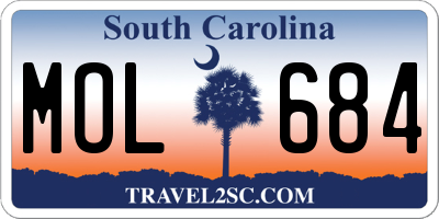 SC license plate MOL684