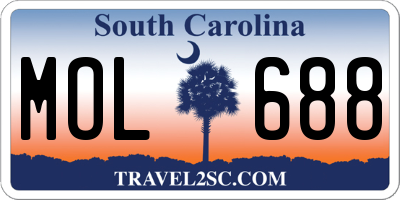 SC license plate MOL688
