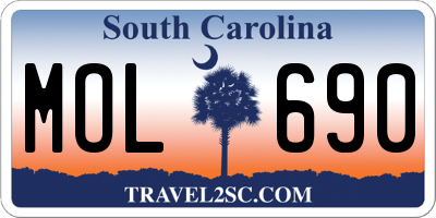 SC license plate MOL690