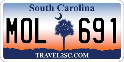 SC license plate MOL691
