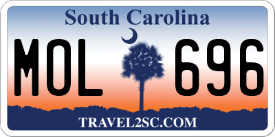 SC license plate MOL696
