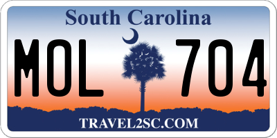 SC license plate MOL704