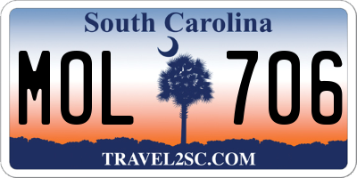 SC license plate MOL706