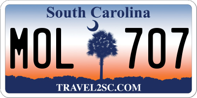 SC license plate MOL707