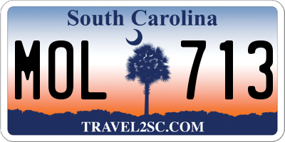 SC license plate MOL713