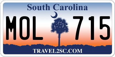 SC license plate MOL715