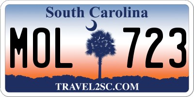 SC license plate MOL723