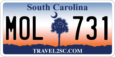 SC license plate MOL731