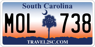SC license plate MOL738