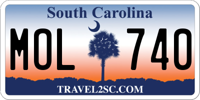 SC license plate MOL740
