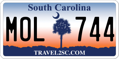 SC license plate MOL744