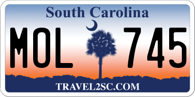 SC license plate MOL745