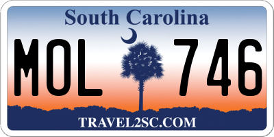 SC license plate MOL746