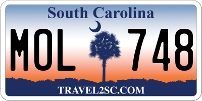 SC license plate MOL748