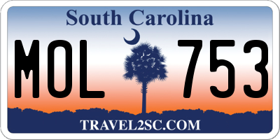 SC license plate MOL753