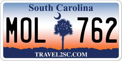 SC license plate MOL762