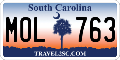 SC license plate MOL763