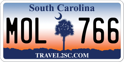 SC license plate MOL766