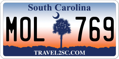SC license plate MOL769