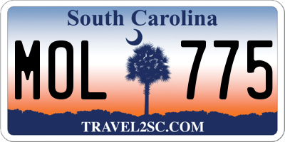 SC license plate MOL775