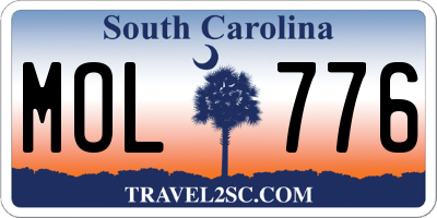 SC license plate MOL776