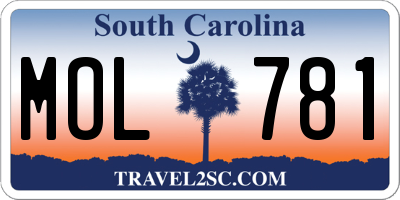 SC license plate MOL781