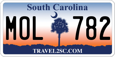 SC license plate MOL782