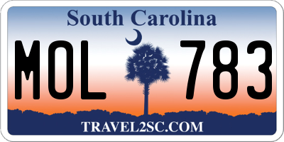 SC license plate MOL783