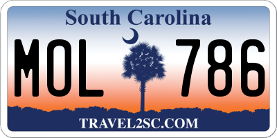 SC license plate MOL786