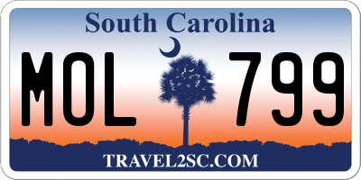 SC license plate MOL799