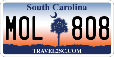 SC license plate MOL808
