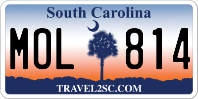 SC license plate MOL814