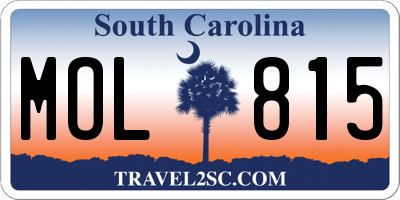 SC license plate MOL815