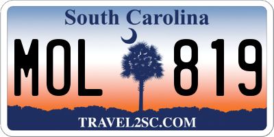 SC license plate MOL819