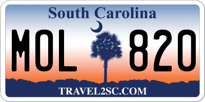 SC license plate MOL820