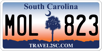 SC license plate MOL823