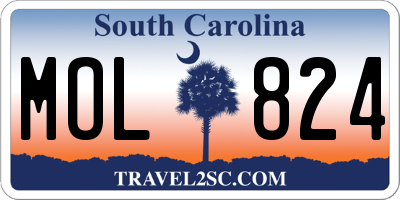 SC license plate MOL824
