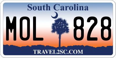 SC license plate MOL828