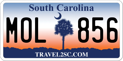 SC license plate MOL856