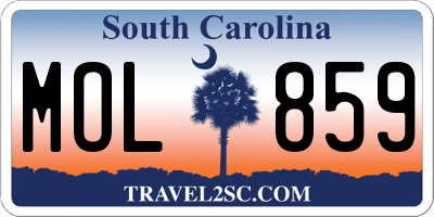 SC license plate MOL859