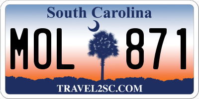 SC license plate MOL871