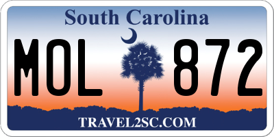 SC license plate MOL872
