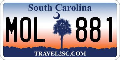 SC license plate MOL881