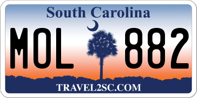 SC license plate MOL882