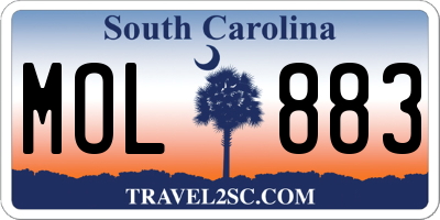 SC license plate MOL883