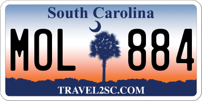 SC license plate MOL884