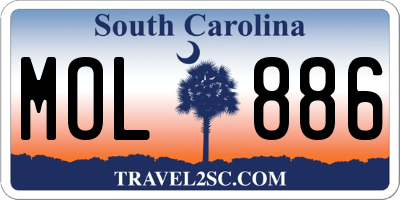 SC license plate MOL886