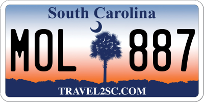 SC license plate MOL887