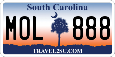 SC license plate MOL888