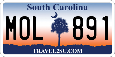 SC license plate MOL891